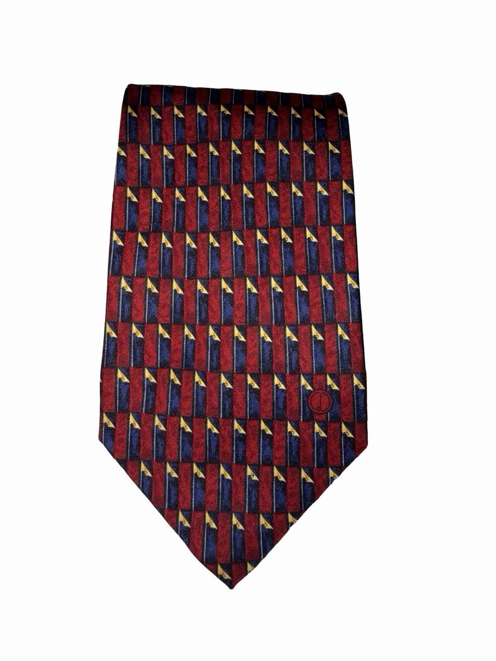 Dunhill Italian Burgundy & Navy Silk Tie 3.5”